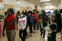  Fifth grade students walking the B Hall